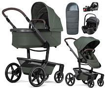 Детская коляска 4 в 1 Joolz Day 5 и автокресло Britax Roemer Baby-Safe Pro Style Carbon Black и база Vario Base 5Z без адаптеров + конверт в подарок Forest green