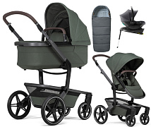 Детская коляска 4 в 1 Joolz Day 5 и автокресло Baby-Safe Core Midnight Grey и база Baby-Safe Core + конверт в подарок Forest green