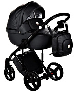 Детская коляска Adamex Luciano Deluxe 2 в 1 61S (ЧЕРНАЯ 100% КОЖА)