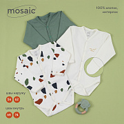 Боди Rant Mosaic с длинным рукавом на кнопках 6775/6475 3 шт Green 80