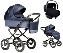 Детская коляска Indigo Barbara 21 Classic 3 в 1 с автокреслом Avionaut Cosmo Ba01 синий