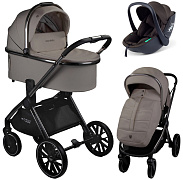 Детская коляска AmaroBaby Motus Premium Ecco 3 в 1 с автокреслом Rant Miro Brown мокко