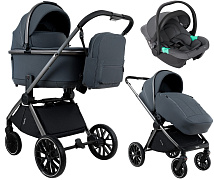 Детская коляска Pituso Mayla Plus 3 в 1 с автокреслом Santiso Pro Graphite Graphite