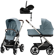 Коляска Cybex Talos S Lux TPE complete Cloud G Magic Black Base G 4 в 1 Stormy Blue с дождевиками