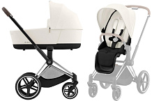 Коляска 2 в 1 Cybex Priam IV Chrome Brown complete Off White