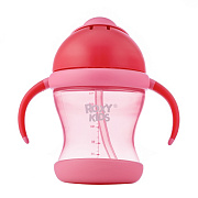 Поильник-непроливайка Roxy-Kids с трубочкой RFD-008-P розовый