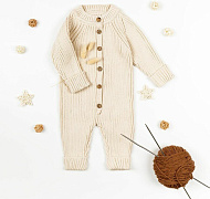 Комбинезон вязаный AmaroBaby Pure Love Tot демисезонный молочный 80