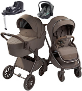 Детская коляска AmaroBaby Phenom 4 в 1 с автокреслом Rant Miro Olive и базой бежевый