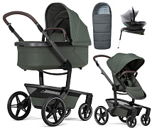 Детская коляска 4 в 1 Joolz Day 5 и автокресло Baby-Safe Core Frost Grey и база Baby-Safe Core + конверт в подарок Forest green
