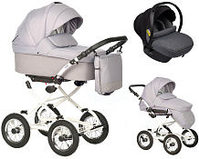 Детская коляска Indigo Barbara 21 Classic 3 в 1 с автокреслом Avionaut Cosmo Grey Ba04 св.серый