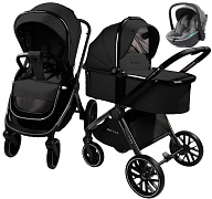 Детская коляска AmaroBaby Motus V2 3 в 1 с автокреслом Rant Miro Olive черный