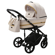 Детская коляска Adamex Rimini 2 в 1 RI17A LUX (СВ.БЕЖ+МОЛОЧН.КОЖА+ЗОЛОТО.ОТДЕЛКА)