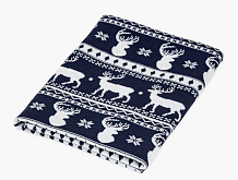 Детский плед вязаный AmaroBaby Pure Love Christmas 105х75 см синий