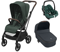 Детская коляска Maxi-Cosi Leona² Oria 3 в 1 с автокреслом CabrioFix Essential green 1204403110 Twillic Green/1507750111 Essential Graphite