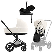 Коляска Cybex Priam IV Matt Black complete Cloud G Magic Black Base G 3 в 1 Off White