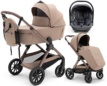 Коляска Agex Prima Pro 3 в 1 с автокреслом i-Team ATG080 Grey APD221 Dune бежевый