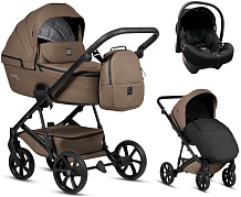 Детская коляска Tutis Viva 6 Plus Leather 3 в 1 с автокреслом Elo Lux EduSky Black 1612083 Cedar