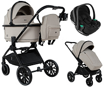 Детская коляска Pituso Mayla Plus 3 в 1 с автокреслом Baesa Black Beige/Black