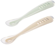 Набор Beaba из двух силиконовых ложек, для кормления, с боксом для хранения, 4 м+ 913622 CLAY