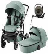Коляска 4 в 1 Britax Roemer Smile 5Z и автокресло Baby-Safe PRO LUX Urban Olive + Vario Base 5Z Jade Green