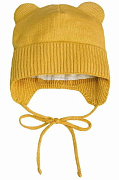 Шапочка вязаная AmaroBaby Pure Love Bear с подкладом ЧЗ желтый 44