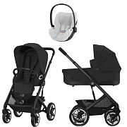 Коляска Cybex Talos S Lux BLK complete Cloud T Platinum White Plus 3 в 1 Moon Black с дождевиками