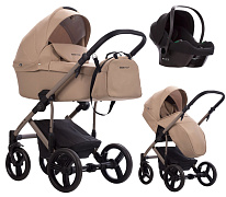 Детская коляска Bebetto Magnum Light 3 в 1 с автокреслом Avionaut Cosmo 01 бежевый-бежевая рама