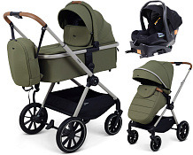 Детская коляска Rant Moss Prime 4 в 1 с автокреслом Carry Pro Black и базой Green