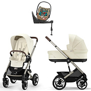 Коляска Cybex Talos S Lux TPE complete Cloud T One Love Base T 4 в 1 Seashell Beige с дождевиками