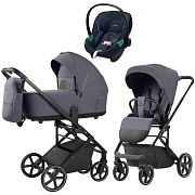Коляска Carrello Alfa CRL-6522 2025 Cybex Aton S2 i-Size Ocean Blue 3 в 1 Fashion Grey
