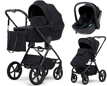 Детская коляска Rant Teo Soft 3 в 1 с автокреслом Miro Black Black
