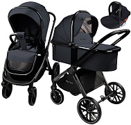 Детская коляска AmaroBaby Motus V2 3 в 1 с автокреслом Rant Cruise Black серый