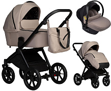 Детская коляска Indigo Solio 3 в 1 с автокреслом Avionaut Cosmo Beige So02 св.бежевый