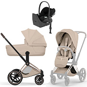 Коляска Cybex Priam V Rosegold Style Cloud T Sepia Black Plus Base T 4 в 1 Cozy Beige