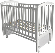 Детская кроватка Кедр Люси 1 (маятник универсальный, колесо) белый