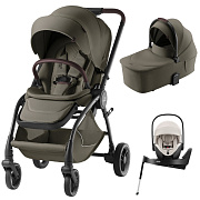 Коляска 3 в 1 Britax Roemer RIO LUX и автокресло Baby-Safe PRO LUX Soft Taupe + Vario Base 5Z Urban olive