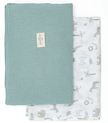Набор пеленок Lappetti Африка из муслина 2 шт. ЧЗ НП03/3 бирюза