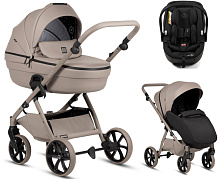 Детская коляска Tutis Uno 6 Plus Leather collection 3 в 1 с автокреслом Beno Black 1602185 Nocciola