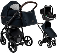 Детская коляска Roan Esso 2025 3 в 1 с автокреслом Tutis Elo Black ESS111/1 Caviar/Black