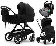 Коляска Agex Prima Pro 3 в 1 с автокреслом i-Safe S Grey APP626 Black (Черный)