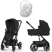 Коляска Cybex Talos S Lux BLK complete Cloud T Urban Mobility White 3 в 1 Moon Black с дождевиками