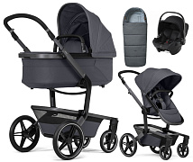 Детская коляска 3 в 1 Joolz Day 5 и автокресло Baby-Safe Core Space Black без адаптеров + конверт в подарок Stone grey