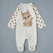 Комбинезон-асим на кнопках Little Star Рысенок 40-309 (ЧЗ-мз) крем 62