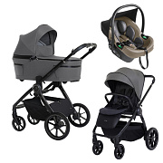 Детская коляска 3 в 1 Espiro Yoga 2025 и автокресло Pi Begie 117 gray zen voice of nature / Бежевый (Beige 109)