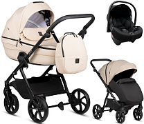 Детская коляска Tutis Uno 6 Plus Essential collection 3 в 1 с автокреслом Elo Lux EduSky Black 1602180 Beige с сумкой