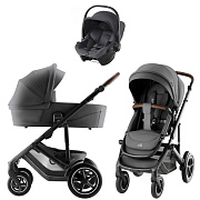 Детская коляска 3 в 1 Britax Roemer Smile 5Z Style и автокресло Baby-Safe Core Midnight Grey Mineral Grey