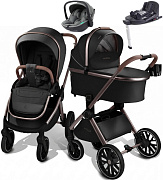 Детская коляска AmaroBaby Motus Premium Ecco Exclusive 4 в 1 с автокреслом Rant Miro Olive и базой черный