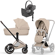 Коляска Cybex Priam V Rosegold Style Cloud T Mirage Grey Plus Base T 4 в 1 Cozy Beige