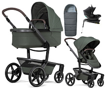 Детская коляска 4 в 1 Joolz Day 5 и автокресло Baby-Safe Core Space Black и база Baby-Safe Core + конверт в подарок Forest green