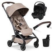 Прогулочная коляска Joolz Aer 2 SE и автокресло Baby-Safe Core Space Black Sandy taupe